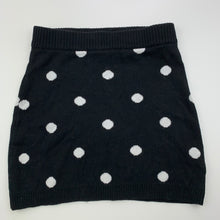 Load image into Gallery viewer, Girls Pavement, black & white knitted cotton skirt, elasticated, L: 32cm, GUC, size 8,