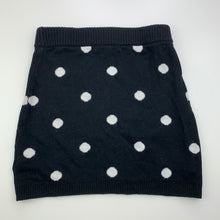 Load image into Gallery viewer, Girls Pavement, black & white knitted cotton skirt, elasticated, L: 32cm, GUC, size 8,