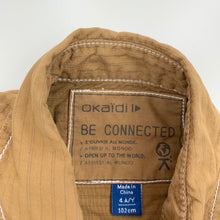 Load image into Gallery viewer, Boys Okaidi, lightweight cotton long sleeve shirt, poppers, FUC, size 4,