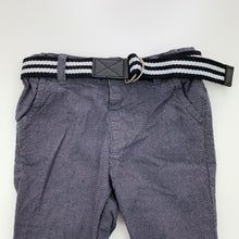 Load image into Gallery viewer, Boys Dymples, grey cotton pants, adjustable, Inside leg: 25.5cm, EUC, size 0,