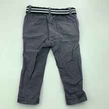 Load image into Gallery viewer, Boys Dymples, grey cotton pants, adjustable, Inside leg: 25.5cm, EUC, size 0,
