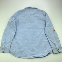 Load image into Gallery viewer, Boys Milkshake, blue cotton long sleeve shirt, marks on cuffs, FUC, size 7,