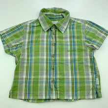Load image into Gallery viewer, Boys Esprit, checked lightweight cotton short sleeve shirt, GUC, size 6 months,
