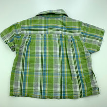 Load image into Gallery viewer, Boys Esprit, checked lightweight cotton short sleeve shirt, GUC, size 6 months,
