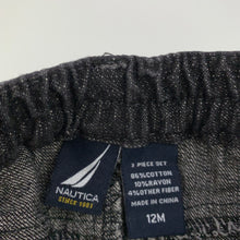Load image into Gallery viewer, Boys Nautica, dark denim pants, elasticated, Inside leg: 22.5cm, GUC, size 12 months,