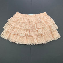 Load image into Gallery viewer, Girls Pretty Little Things, peach lace skirt, elasticated, L: 20cm, GUC, size 1,