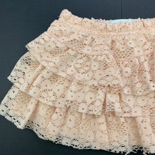 Load image into Gallery viewer, Girls Pretty Little Things, peach lace skirt, elasticated, L: 20cm, GUC, size 1,