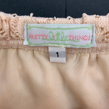 Load image into Gallery viewer, Girls Pretty Little Things, peach lace skirt, elasticated, L: 20cm, GUC, size 1,