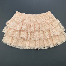 Load image into Gallery viewer, Girls Pretty Little Things, peach lace skirt, elasticated, L: 20cm, GUC, size 1,
