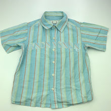 Load image into Gallery viewer, Boys Milkshake, striped lightweight cotton short sleeve shirt, GUC, size 4,