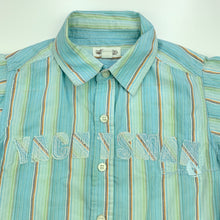 Load image into Gallery viewer, Boys Milkshake, striped lightweight cotton short sleeve shirt, GUC, size 4,