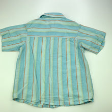 Load image into Gallery viewer, Boys Milkshake, striped lightweight cotton short sleeve shirt, GUC, size 4,