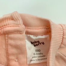 Load image into Gallery viewer, Girls Baby Berry, pink fleece lined sweater / jumper, swans, GUC, size 000,