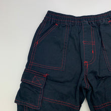 Load image into Gallery viewer, Boys Kids Stuff, dark navy cotton cargo pants, elasticated, GUC, size 0,