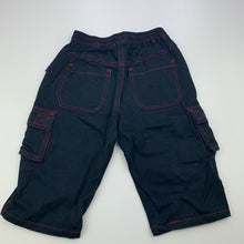 Load image into Gallery viewer, Boys Kids Stuff, dark navy cotton cargo pants, elasticated, GUC, size 0,