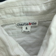 Load image into Gallery viewer, Boys Charlie & Me, striped cotton long sleeve shirt, FUC, size 4,