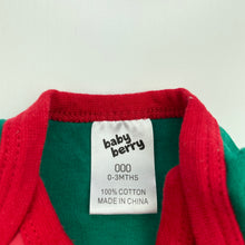 Load image into Gallery viewer, unisex Baby Berry, cotton Christmas singletsuit / romper, EUC, size 000,