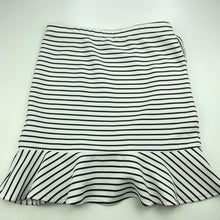 Load image into Gallery viewer, Girls Bardot Junior, black & white stripe ruffle skirt, elasticated, L: 42cm, GUC, size 12,