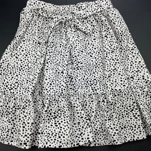Load image into Gallery viewer, Girls Shein, black & white lightweight skirt, elasticated, L: 40cm, GUC, size 11-12,