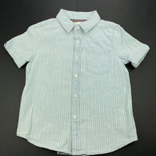 Load image into Gallery viewer, Boys Cotton On, blue & white stripe cotton short sleeve shirt, EUC, size 4,