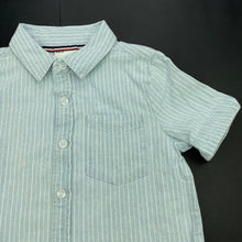 Load image into Gallery viewer, Boys Cotton On, blue & white stripe cotton short sleeve shirt, EUC, size 4,