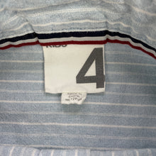 Load image into Gallery viewer, Boys Cotton On, blue & white stripe cotton short sleeve shirt, EUC, size 4,
