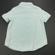 Load image into Gallery viewer, Boys Cotton On, blue & white stripe cotton short sleeve shirt, EUC, size 4,