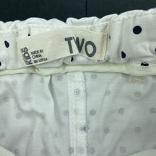 Load image into Gallery viewer, Girls Cotton On, navy spot stretch cotton shorts, adjustable, FUC, size 2,