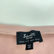 Load image into Gallery viewer, Girls Bardot Junior, pink stretchy cropped top, mark back right cuff, FUC, size 12,