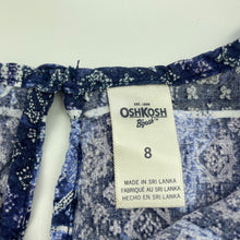 Load image into Gallery viewer, Girls Osh Kosh, blue & white casual dress, FUC, size 8, L: 66cm
