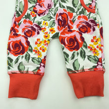 Load image into Gallery viewer, Girls Baby Berry, fleece lined floral track pants, elasticated, EUC, size 00,