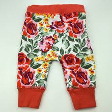 Load image into Gallery viewer, Girls Baby Berry, fleece lined floral track pants, elasticated, EUC, size 00,