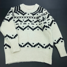 Load image into Gallery viewer, Girls Pavement, chunky knit cream & black sweater / jumper, armpit to armpit: 43cm, L: 55cm, EUC, size 8-10,