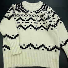 Load image into Gallery viewer, Girls Pavement, chunky knit cream & black sweater / jumper, armpit to armpit: 43cm, L: 55cm, EUC, size 8-10,