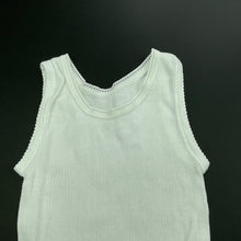 Load image into Gallery viewer, unisex Baby Biz, white ribbed cotton singlet top, FUC, size 00,
