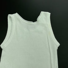 Load image into Gallery viewer, unisex Baby Biz, white ribbed cotton singlet top, FUC, size 00,