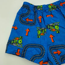 Load image into Gallery viewer, Boys Snooze Zone, lightweight cotton pyjama shorts, trains, EUC, size 0,