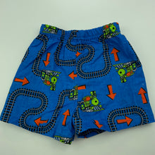 Load image into Gallery viewer, Boys Snooze Zone, lightweight cotton pyjama shorts, trains, EUC, size 0,