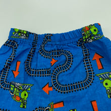Load image into Gallery viewer, Boys Snooze Zone, lightweight cotton pyjama shorts, trains, EUC, size 0,