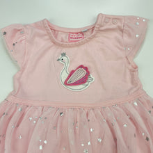 Load image into Gallery viewer, Girls Bluezoo, cotton lined tulle party dress, swan, EUC, size 0, L: 43cm