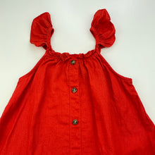 Load image into Gallery viewer, Girls Cotton On, orange casual summer dress, fade marks on back, FUC, size 6, L: 68cm