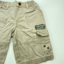 Load image into Gallery viewer, Boys Target, stone denim cargo shorts, elasticated, FUC, size 0,