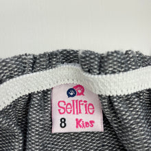 Load image into Gallery viewer, Girls Sellfie Kids, grey & white stripe jumpsuit, Inside leg: 43cm, FUC, size 8,