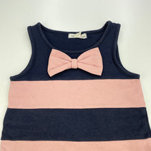Load image into Gallery viewer, Girls Charlie & Me, pink & navy stripe dress, wash fade & light marks, FUC, size 5, L: 52cm