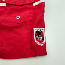 Load image into Gallery viewer, Boys NRL Supporter, St George Dragons board shorts, elasticated, FUC, size 0,