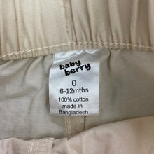 Load image into Gallery viewer, Boys Baby Berry, lightweight cotton casual pants, elasticated, EUC, size 0,