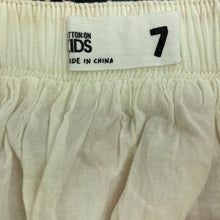 Load image into Gallery viewer, Girls Cotton On, lined lightweight cotton skirt, elasticated, L: 30.5cm, GUC, size 7,