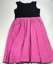 Load image into Gallery viewer, Girls George, lined pink & black spot party dress, EUC, size 11-12, L: 83cm