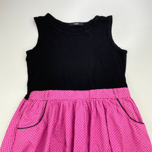 Load image into Gallery viewer, Girls George, lined pink & black spot party dress, EUC, size 11-12, L: 83cm