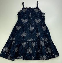 Load image into Gallery viewer, Girls Clothing & Co, lined navy cotton summer dress, EUC, size 8, L: 67cm